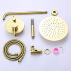 Minimalist  Pressure-Balanced Dual-Head Shower System with Swivel Rain Head