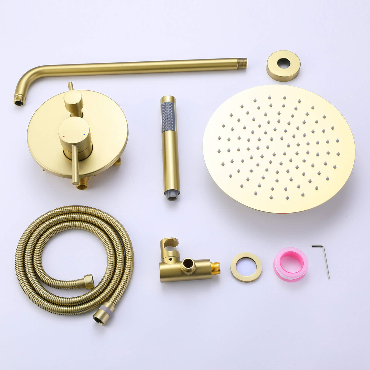 Minimalist  Pressure-Balanced Dual-Head Shower System with Swivel Rain Head