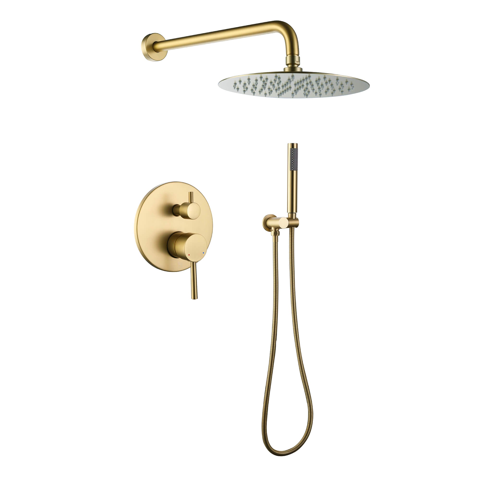 Minimalist  Pressure-Balanced Dual-Head Shower System with Swivel Rain Head