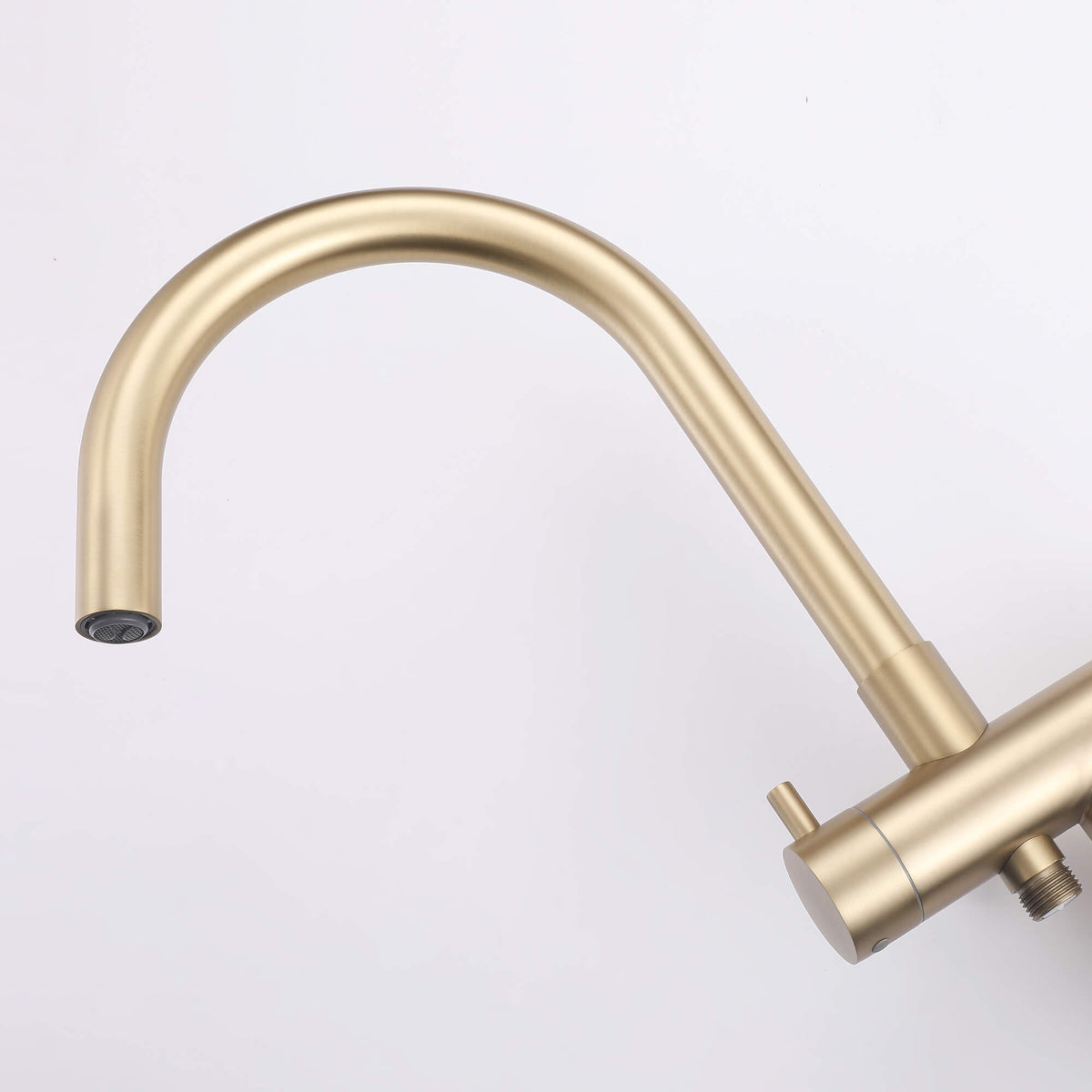 316 Stainless Steel Gooseneck Freestanding Tub Faucet with Thermostatic Control & High-Flow Spout