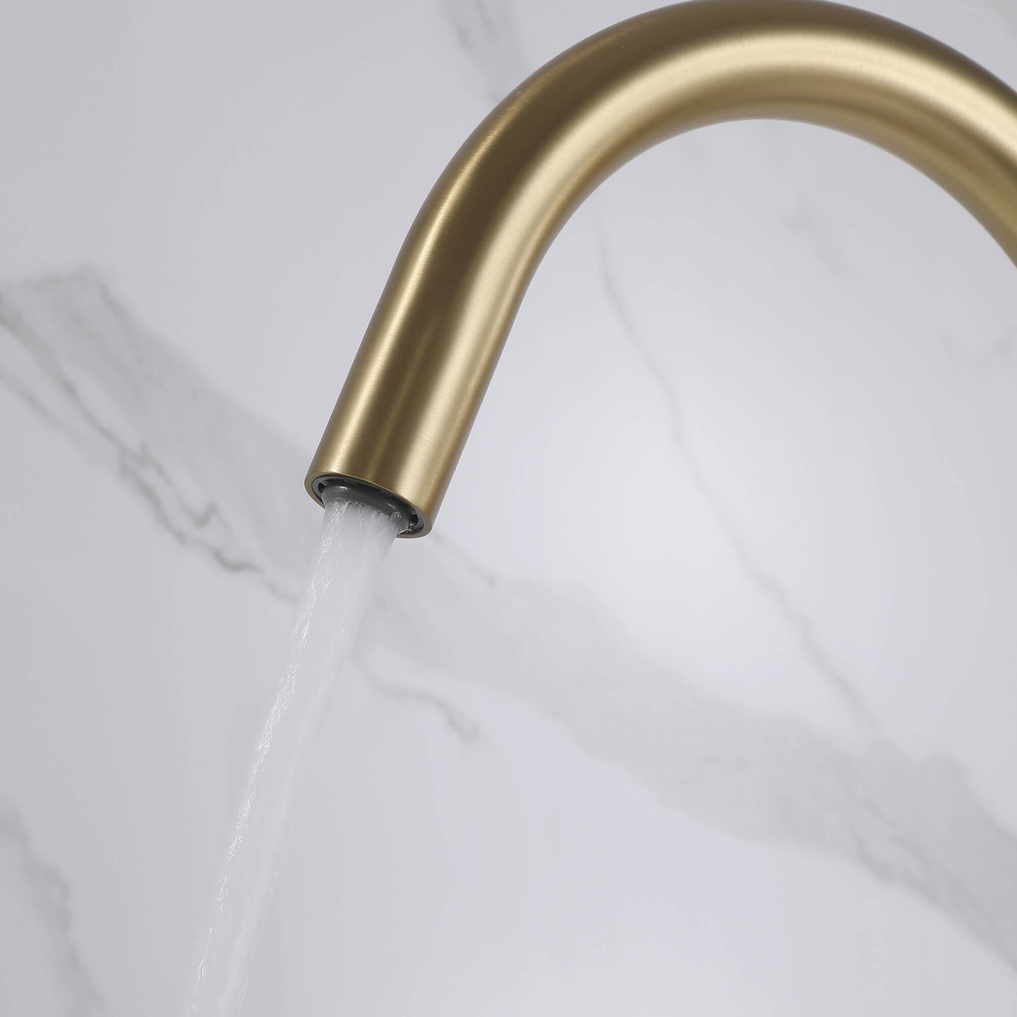 316 Stainless Steel Gooseneck Freestanding Tub Faucet with Thermostatic Control & High-Flow Spout