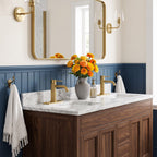 6.44" Brass Single Hole Bathroom Sink Faucet with Deck Plate Extended Spout