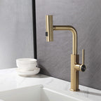 Smart Kitchen Faucet with Temperature Display & 3-Function Pull-Out Sprayer