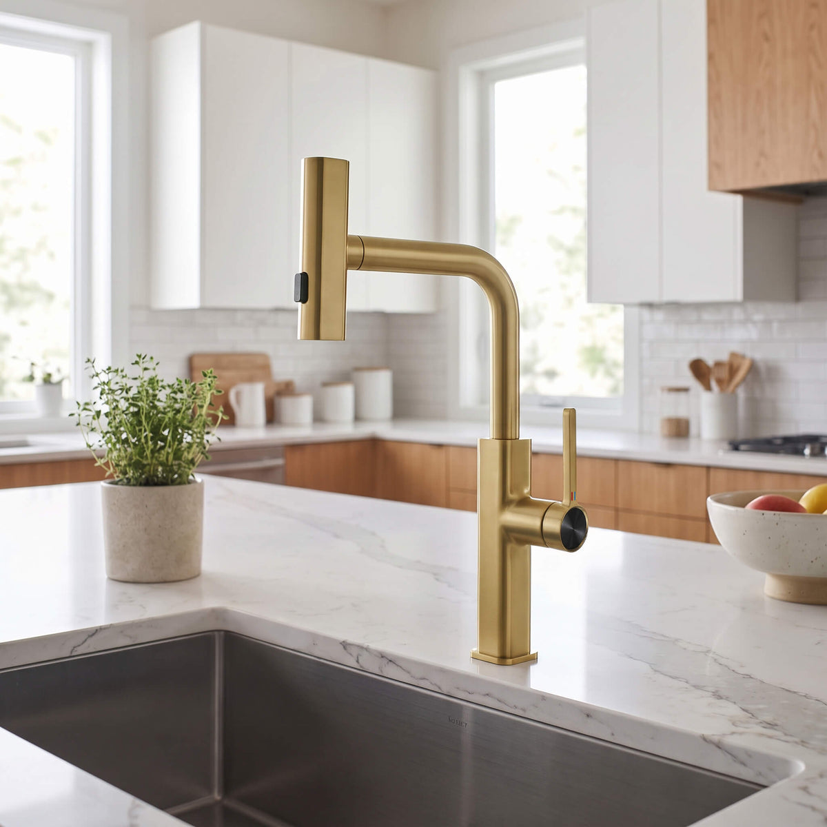 Smart Kitchen Faucet with 3-Function Pull-Out Sprayer