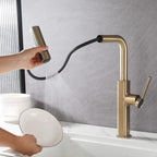 Smart Kitchen Faucet with Temperature Display & 3-Function Pull-Out Sprayer