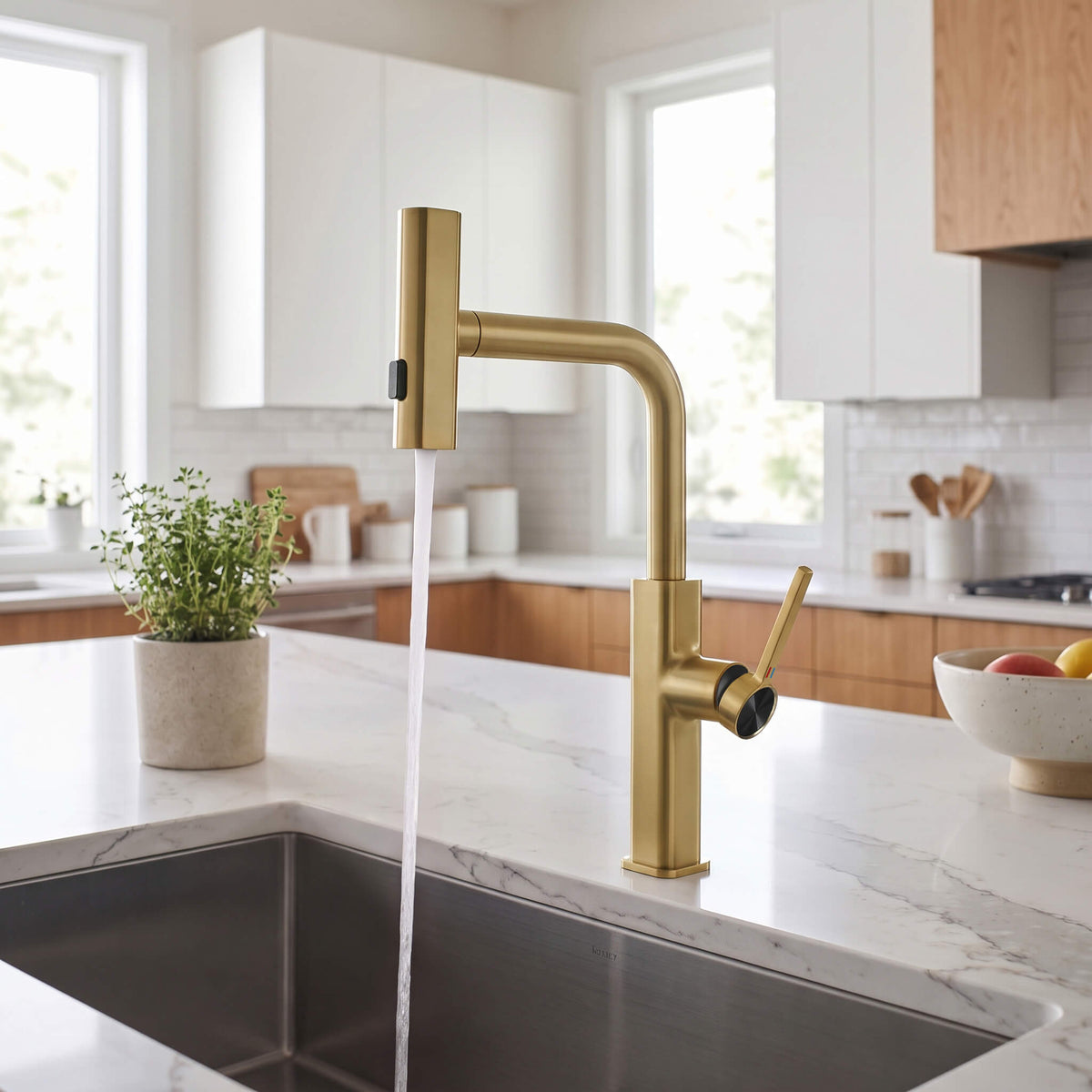 Smart Kitchen Faucet with 3-Function Pull-Out Sprayer