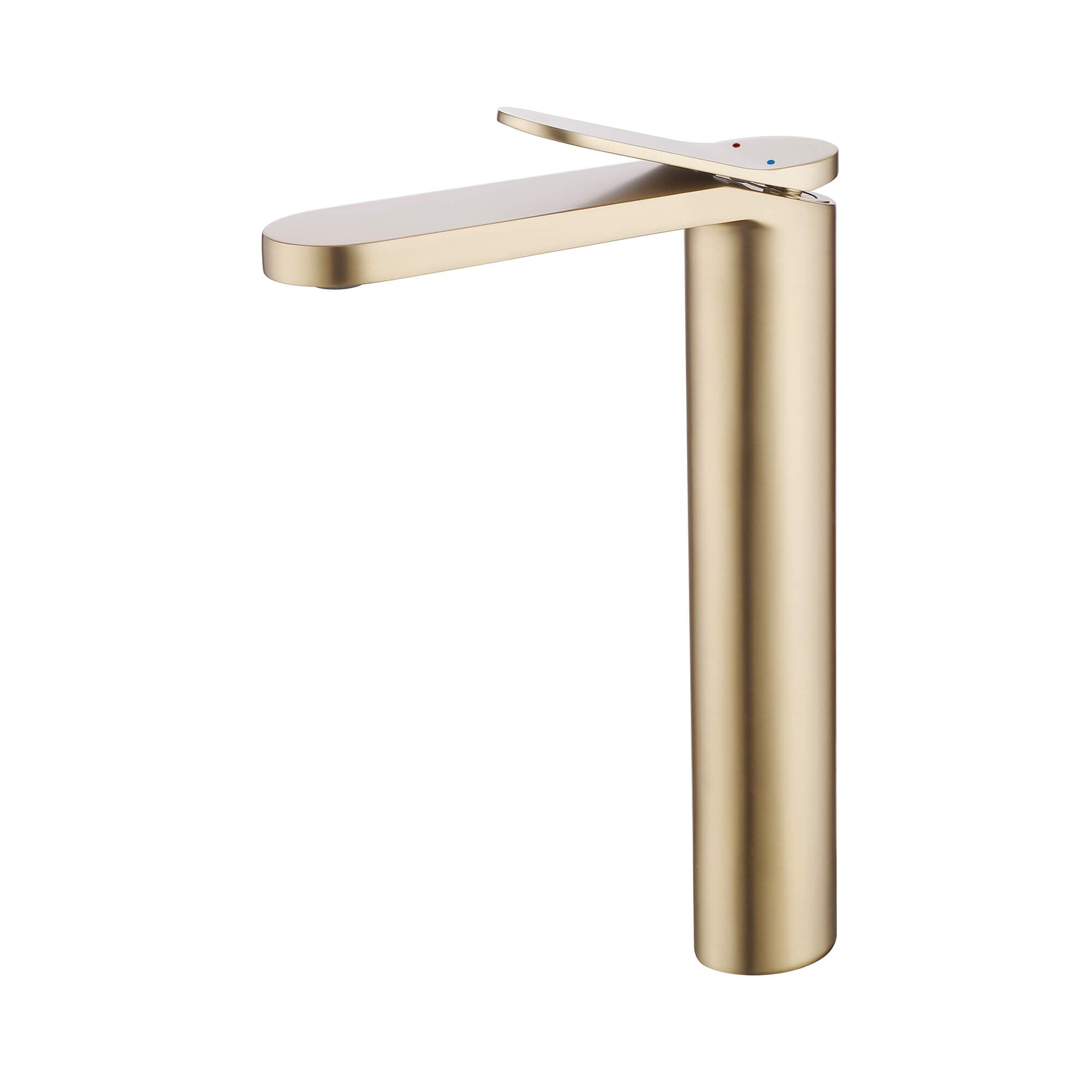 Tall Modern Minimalist Vessel Sink Faucet with Elongated Splash-Free Spout