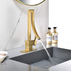 13.58" Vessel Sink Faucet Waterfall 1 Handle Bathroom Faucet with Pop-Up Drain