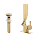 13.58" Vessel Sink Faucet Waterfall 1 Handle Bathroom Faucet with Pop-Up Drain