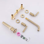 Wall-Mounted Bathroom Faucet with Drain Assembly Solid Brass 3-Piece Set