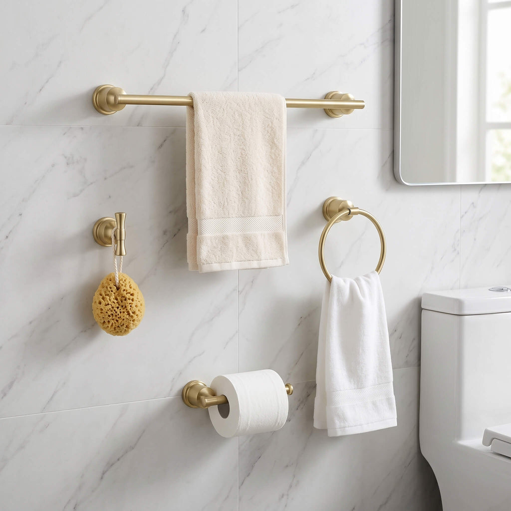 4-Piece Bathroom Hardware Set | 304 Stainless Steel Wall Mounted