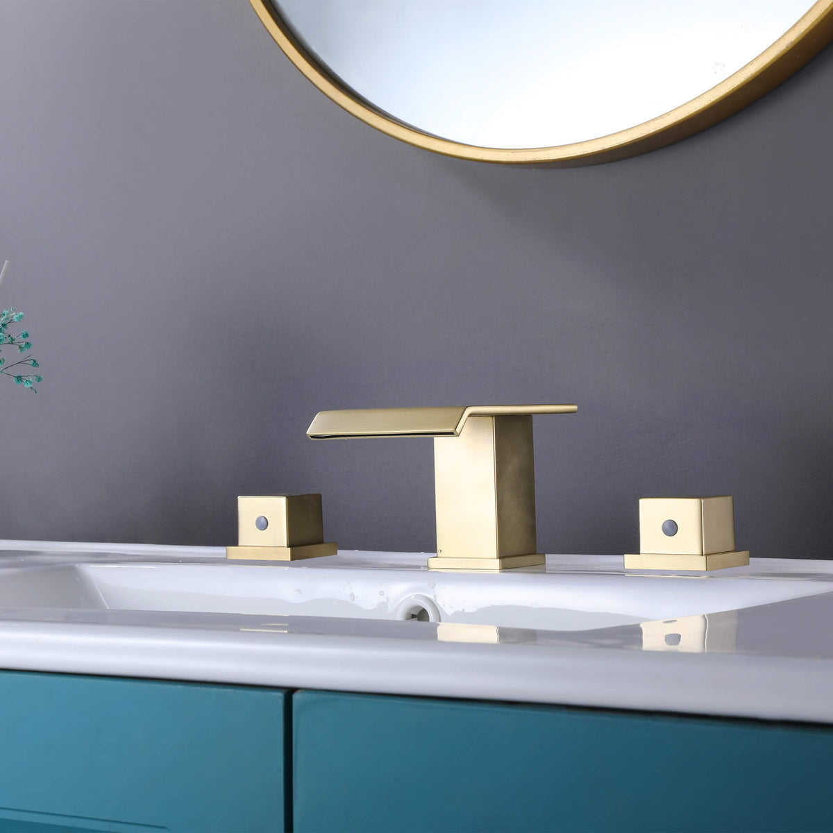 6-12'' Widespread Waterfall Bathroom Faucet with 304 Stainless Steel Storage Top
