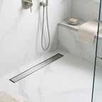 2-in-1 Dual-Cover Linear Drain with Removable Hair Strainer