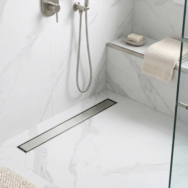 2-in-1 Dual-Cover Linear Drain with Removable Hair Strainer