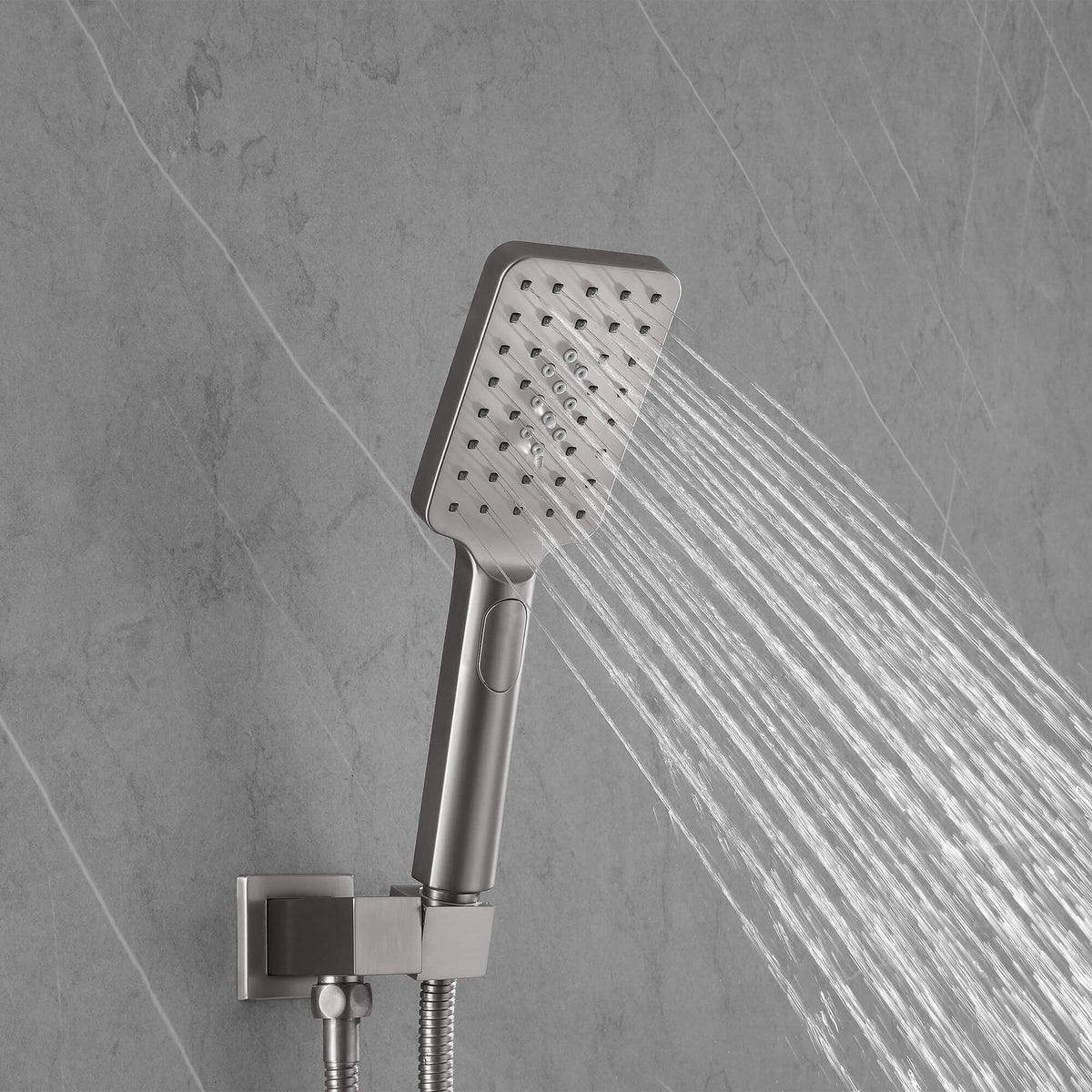Concealed Tub Shower System with Fold-Away Tub Spout & 3-Function Hand Shower