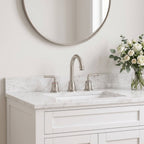 360° Swivel Gooseneck Widespread Bathroom Sink Faucet with Drain