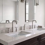 Brass Raised-Arch Widespread Bathroom Faucet with Cross Handles