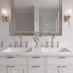 Brass Raised-Arch Widespread Bathroom Faucet with Cross Handles