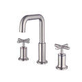 Brass Raised-Arch Widespread Bathroom Faucet with Cross Handles