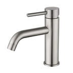 7.28" Single Hole Bathroom Sink Faucet with Extended Curved Spout Brass Single Handle Tap