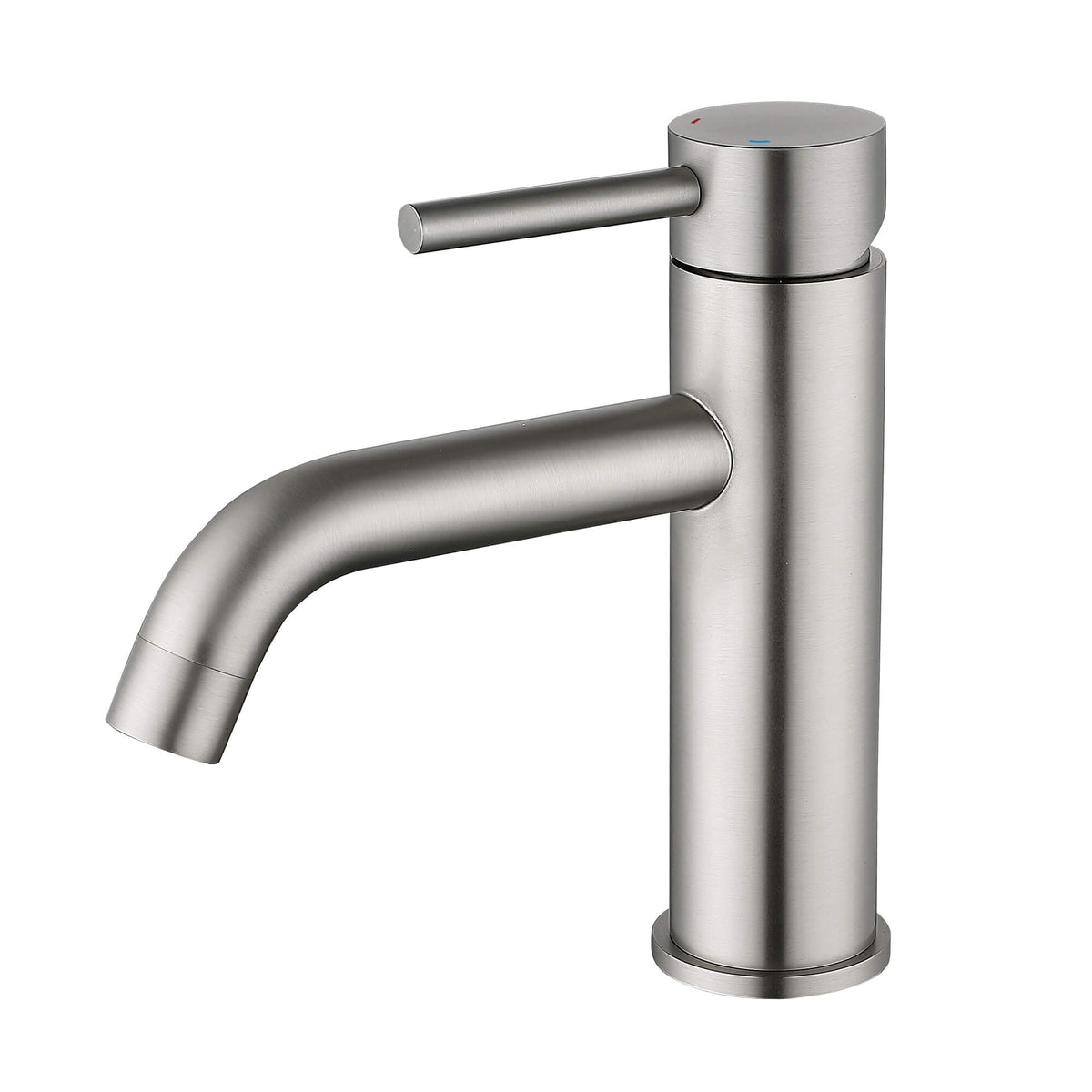 7.28" Single Hole Bathroom Sink Faucet with Extended Curved Spout Brass Single Handle Tap