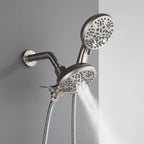 Dual-Head Shower System with 7-Function Rain Head and Handheld Spray Combo