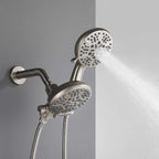 Dual-Head Shower System with 7-Function Rain Head and Handheld Spray Combo