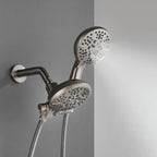 Dual-Head Shower System with 7-Function Rain Head and Handheld Spray Combo