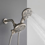 Dual-Head Shower System with 7-Function Rain Head and Handheld Spray Combo