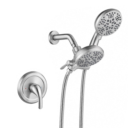 Dual-Head Shower System Combo with 6-Function Spray