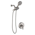 Dual-Head Shower System with 7-Function Rain Head and Handheld Spray Combo