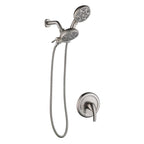 Dual-Head Shower System with 7-Function Rain Head and Handheld Spray Combo