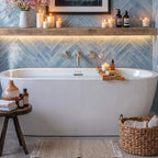 Fast Flow Modern Wall Mount Tub Faucet with 2 Handles & Swivel Spout