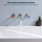 Fast Flow Modern Wall Mount Tub Faucet with 2 Handles & Swivel Spout
