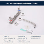 Fast Flow Modern Wall Mount Tub Faucet with 2 Handles & Swivel Spout