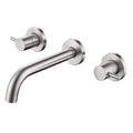 Fast Flow Modern Wall Mount Tub Faucet with 2 Handles & Swivel Spout