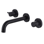 Fast Flow Modern Wall Mount Tub Faucet with 2 Handles & Swivel Spout