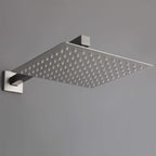 Minimalist Dual-Outlet Shower System with Ultra-Thin Square Rain Head and Linear Hand Shower