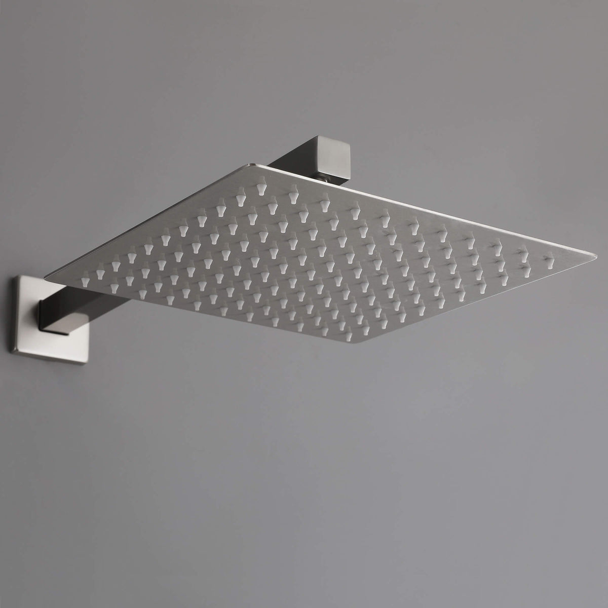 Minimalist Dual-Outlet Shower System with Ultra-Thin Square Rain Head and Linear Hand Shower