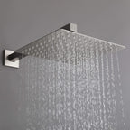 Minimalist Dual-Outlet Shower System with Ultra-Thin Square Rain Head and Linear Hand Shower