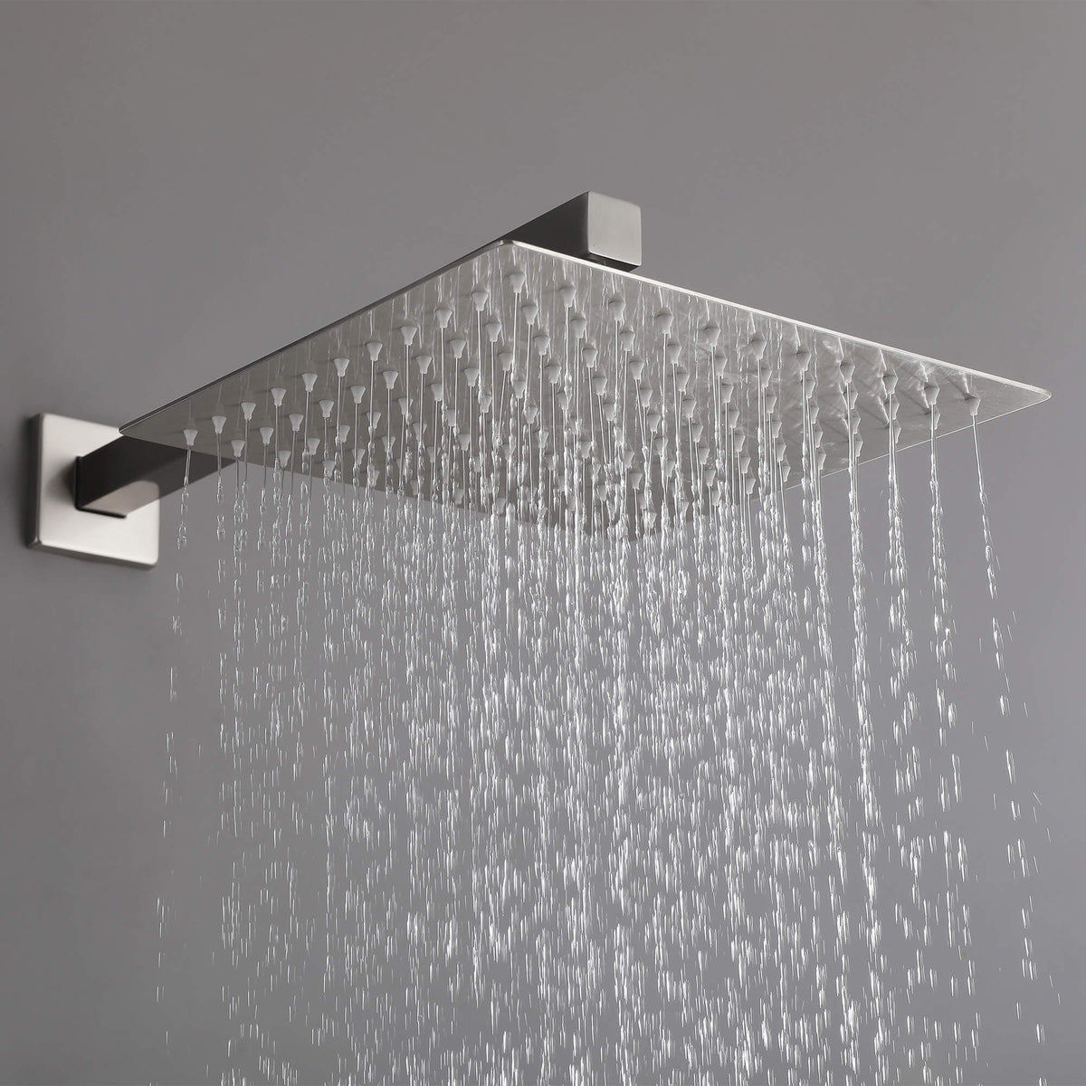 Minimalist Dual-Outlet Shower System with Ultra-Thin Square Rain Head and Linear Hand Shower