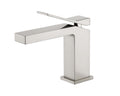 Minimalist Single-Handle Basin Faucet with Crisp Geometric Profiles