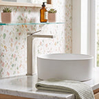 Minimalist Square Monolithic Single-Handle Tall Vessel Faucet