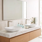 Minimalist Square Monolithic Single-Handle Tall Vessel Faucet
