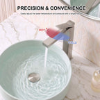Minimalist Square Monolithic Single-Handle Tall Vessel Faucet