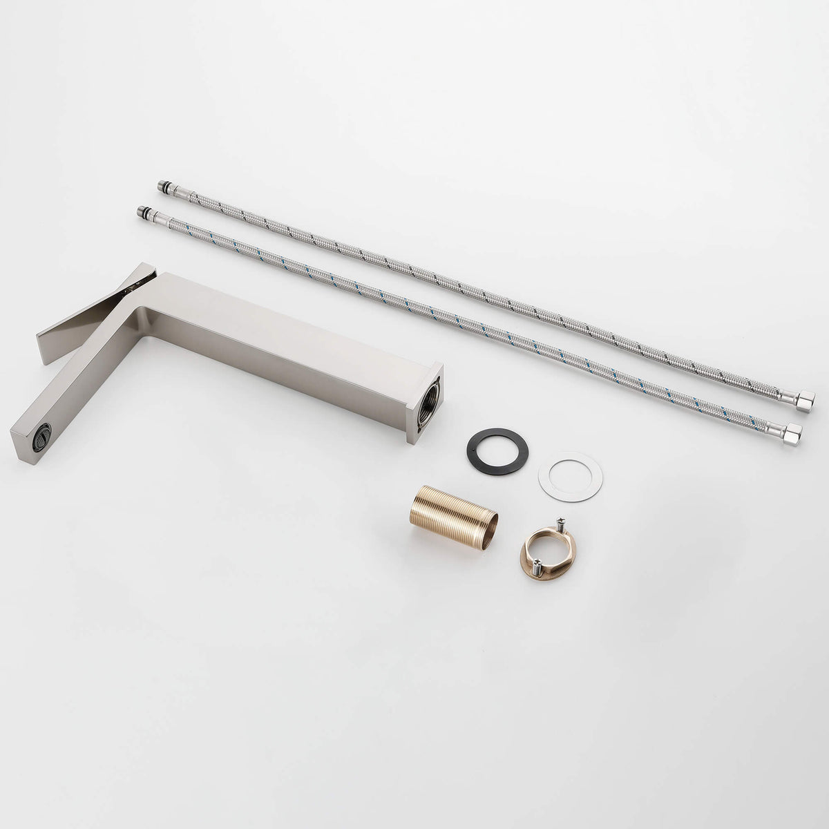 Minimalist Square Monolithic Single-Handle Tall Vessel Faucet