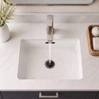 Geometric Single-Hole Bathroom Faucet with Removable Aerator