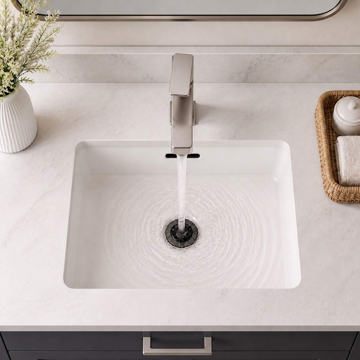 Geometric Single-Hole Bathroom Faucet with Removable Aerator