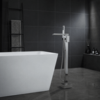 Cube Modern Solid Brass Freestanding Tub Filler Faucet with Hand Shower