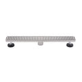 Modern Linear Grid Shower Drain with Removable Anti-Clog Hair Strainer Basket